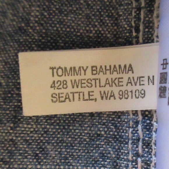 TOMMY BAHAMA DENIM Chambray Mini Skirt Womens Sz 14 Blue Jean Short Cotton Skirt - Picture 8 of 13